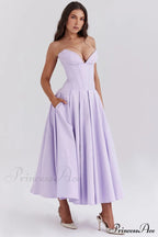 Lady Black Stylish Strapless Midi Dress