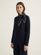Bowknot High Neck Knit Pullover Long Sleeve