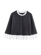 Autumn Patchwork Knit Jacket For Women With Poplin Panels European American Style Versatile Wardrobe Essential