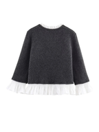 Autumn Patchwork Knit Jacket For Women With Poplin Panels European American Style Versatile Wardrobe Essential