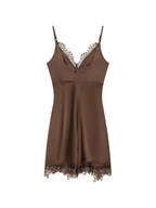 Lace Patchwork V Neck Sling Dress