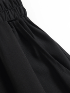 Drawstring Aline Flowy Office Maxi Skirt