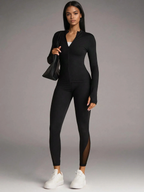 Slim Fit Padded Zip Jacket Stand Collar For Running And Exercise In Black Activewear