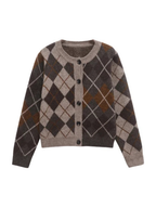Diamond Pattern Knit Cardigan