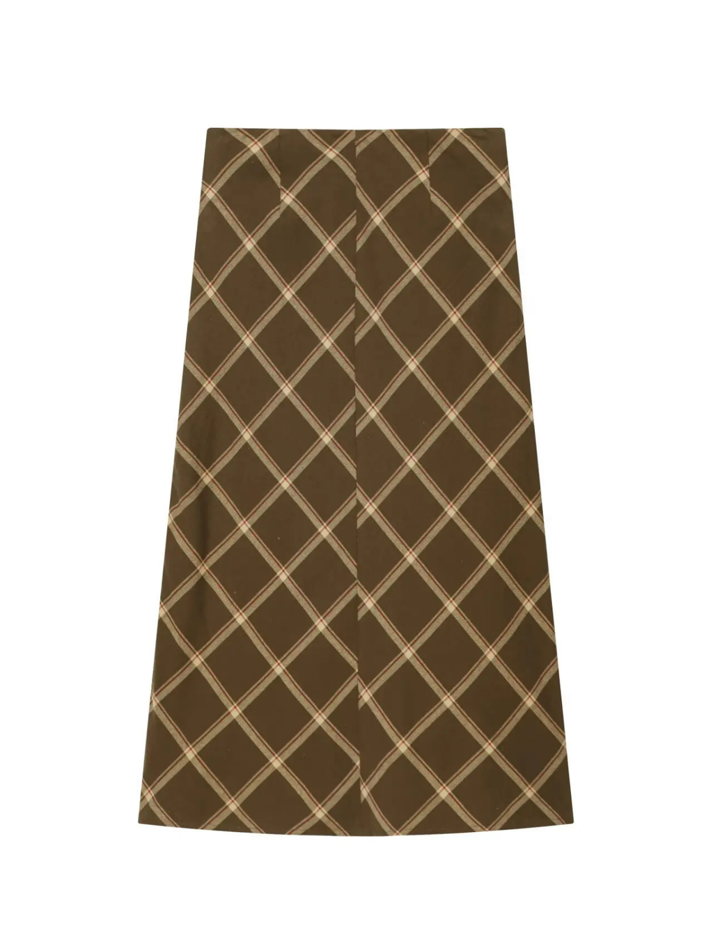 Plaid Ruffle Midi Skirt