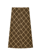 Plaid Ruffle Midi Skirt