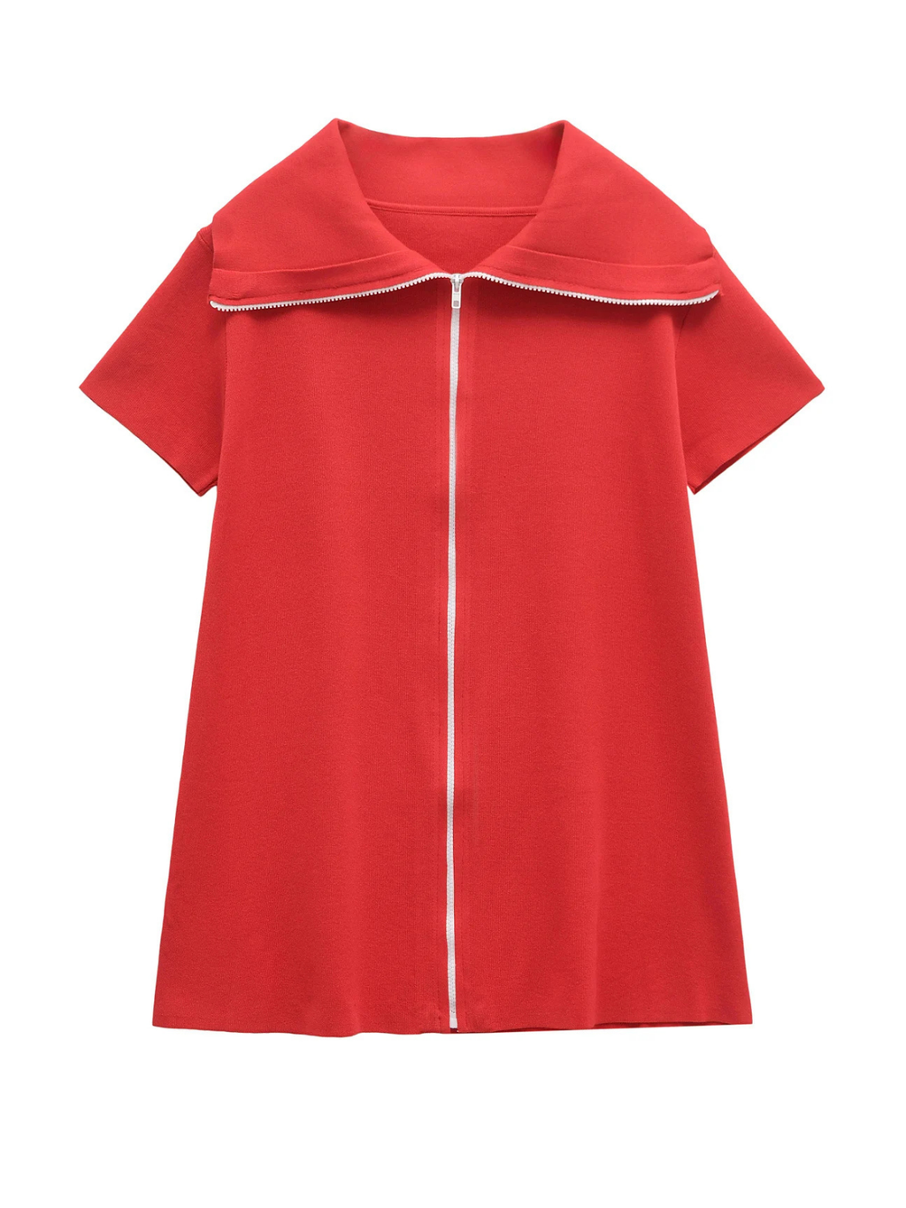 Always Chic Lapel Zip Mini Dress