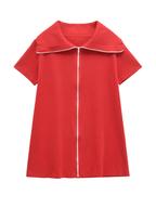 Always Chic Lapel Zip Mini Dress