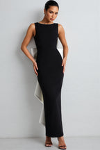 Ethan Backless Pearl Bow Maxi Dress