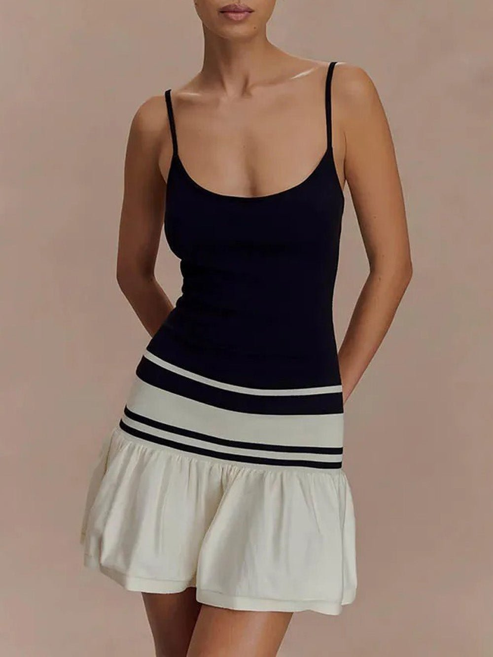 Lana Striped Ruffle Mini Dress