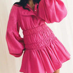 Lannie Solid Shirred Mini Dress