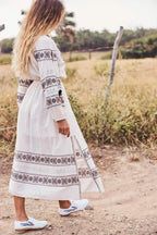 Lantern Long Sleeve Lace Maxi Boho Dress