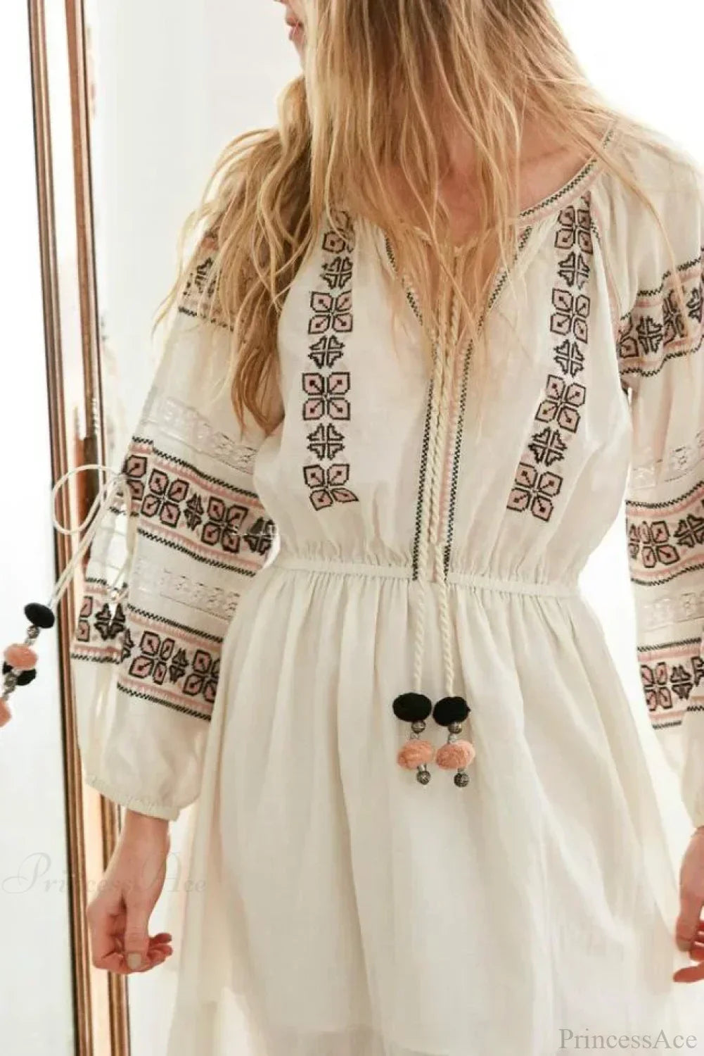 Lantern Long Sleeve Lace Maxi Boho Dress