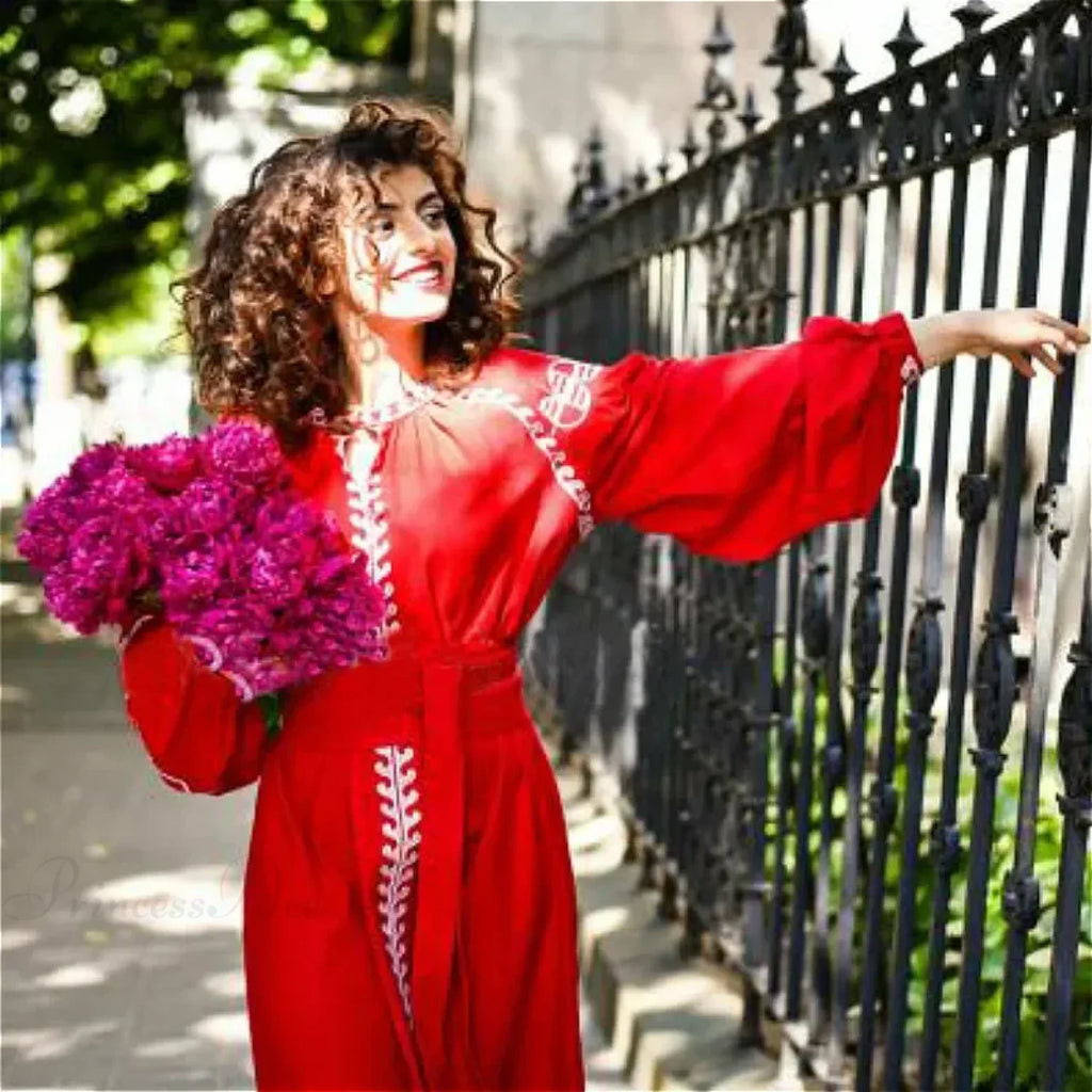 Lantern Sleeve Ethnic Tunic Boho Dress