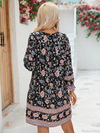 Lantern Sleeve Floral Boho Dress