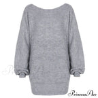 Lantern Sleeve Oversized Fashion Knitted Dress