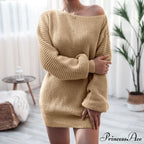 Lantern Sleeve Oversized Fashion Knitted Dress