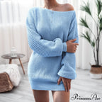 Lantern Sleeve Oversized Fashion Knitted Dress