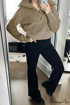Lapel Zipper Sweater