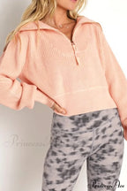 Lapel Zipper Sweater