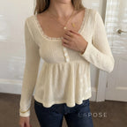 Aaleiya Lace Square Neck Top