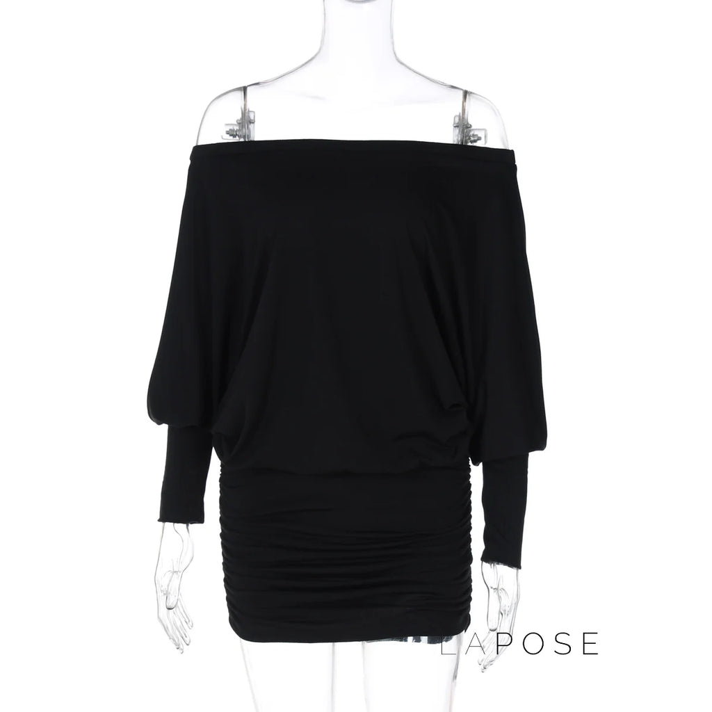 Aaliya Off Shoulder Ruched Mini Dress