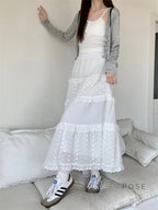 Aaralyn Tiered Lace Midi Skirt
