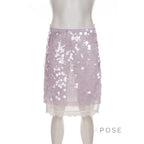 Aarna Sequin Lace Detail Midi Skirt