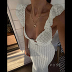Abby Backless Lace-Up Maxi Dress