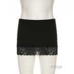 Adalae Bodycon Lace Mini Skirt