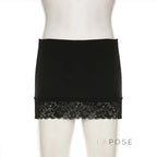 Adalae Bodycon Lace Mini Skirt