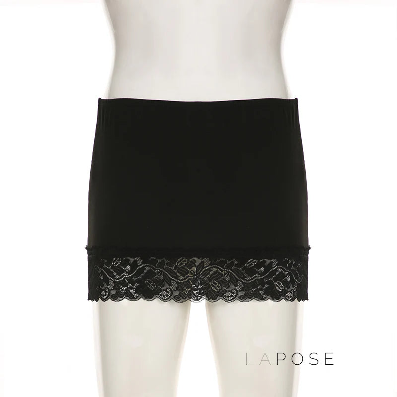 Adalae Bodycon Lace Mini Skirt