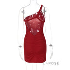 Adamari One-Shoulder Pleated Mini Dress