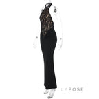 Addeline Halter Backless Maxi Dress