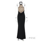 Addeline Halter Backless Maxi Dress