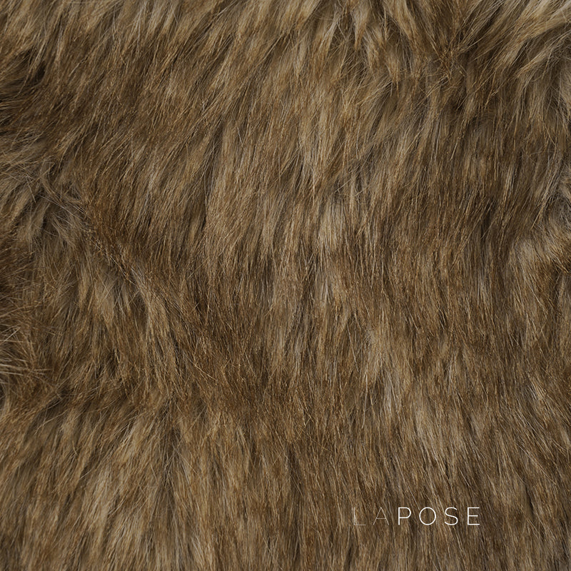 Adeline Khaki Faux Fur Shorts