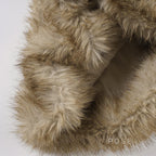 Adeline Khaki Faux Fur Shorts