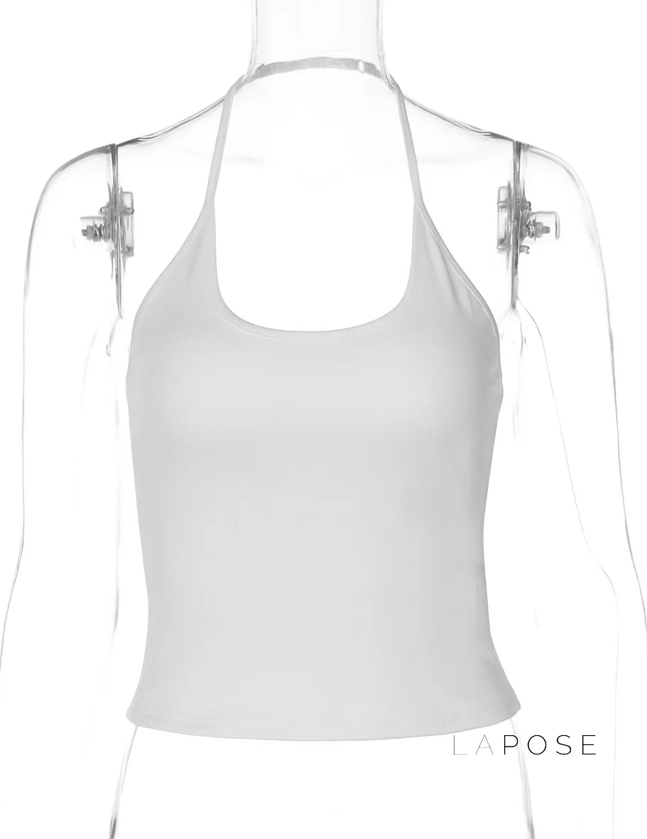 Aditi Halter Backless Crop Top
