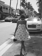 Ailen One Shoulder Polka Dot Dress
