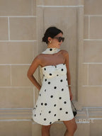 Ailen One Shoulder Polka Dot Dress