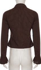 Ailen Striped V-Neck Shirt
