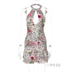 Aislyn Leopard Halter Mini Dress