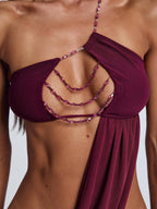 Akilah Asymmetric Beaded Maxi Dress