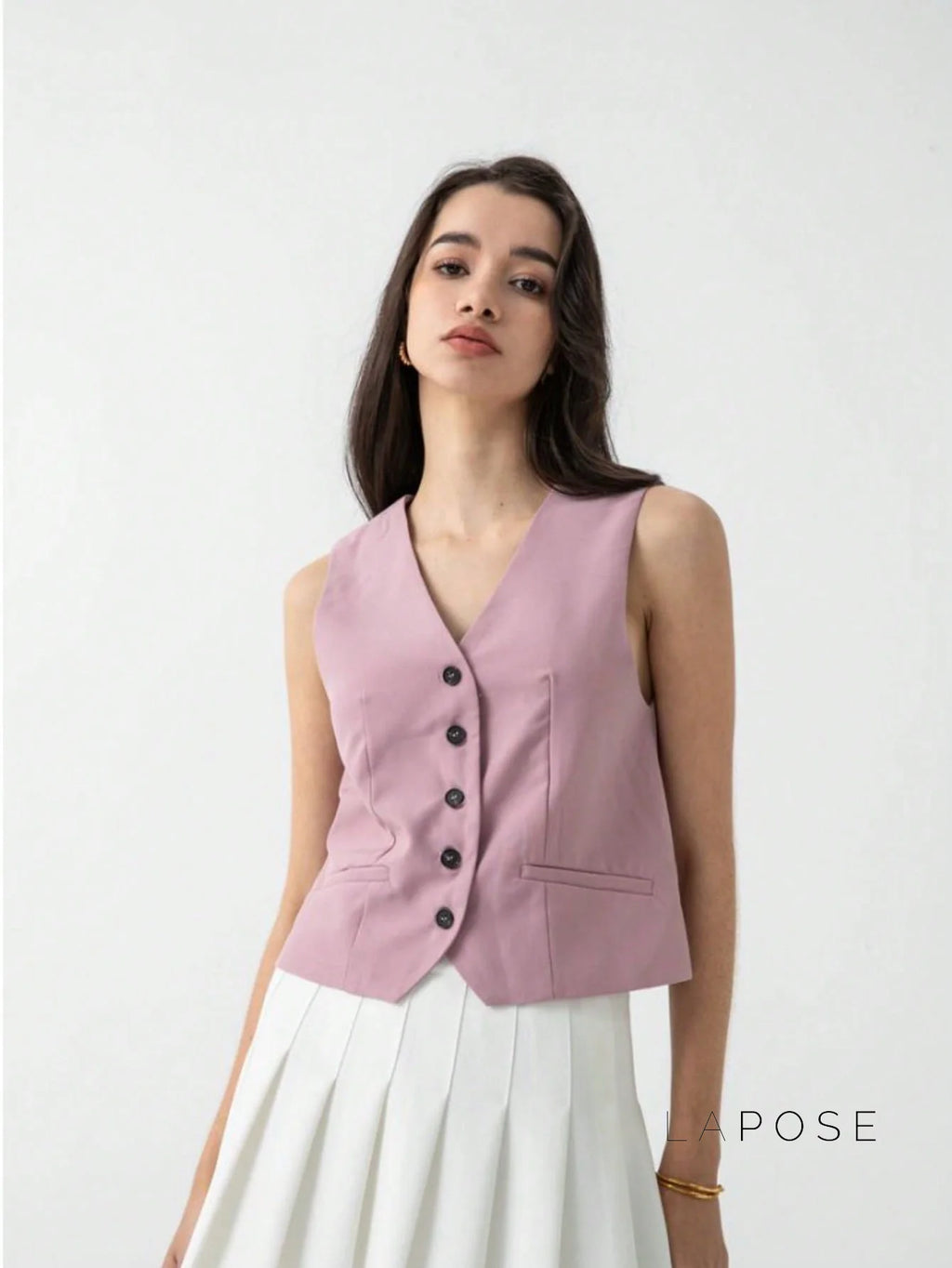 Alaa Button-Up Crop Vest