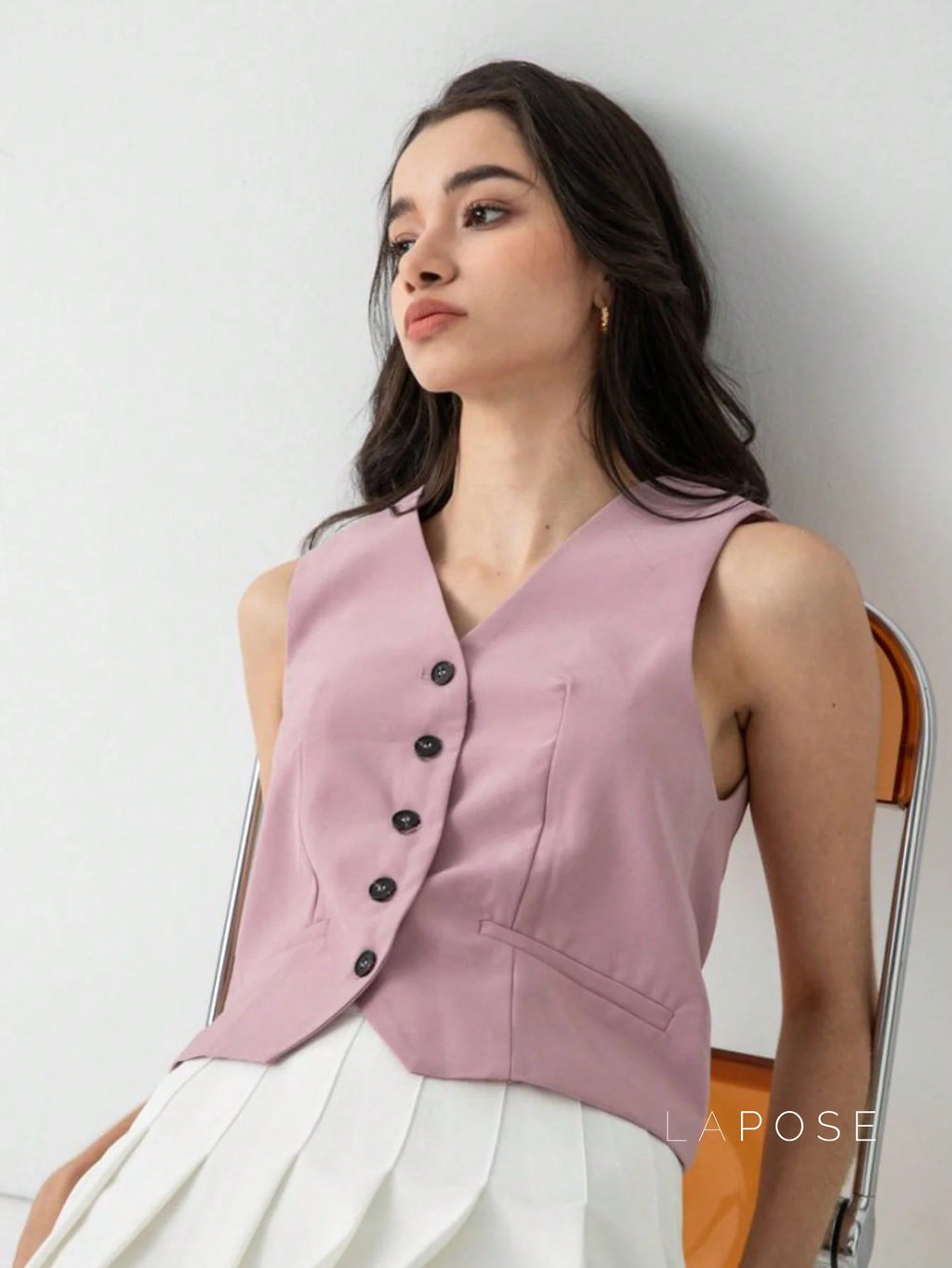 Alaa Button-Up Crop Vest