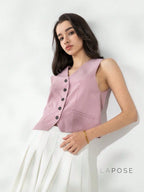 Alaa Button-Up Crop Vest