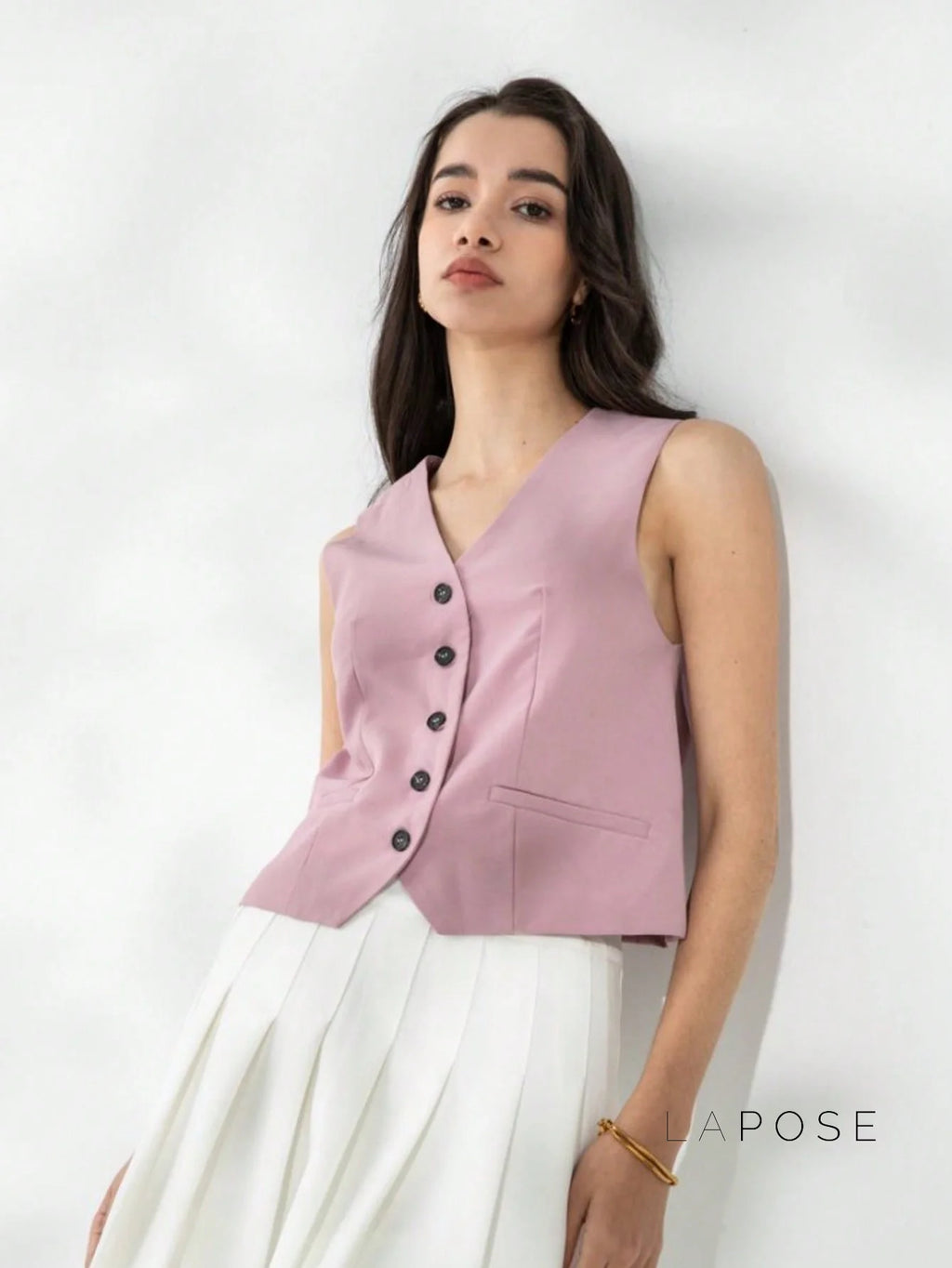 Alaa Button-Up Crop Vest