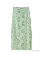 Alaura Green Embroidered Skirt Set