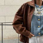 Alayiah Retro Faux Suede Jacket