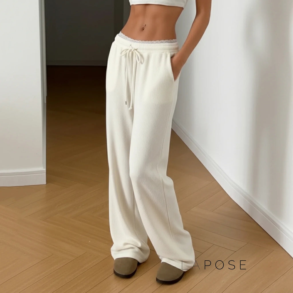 Alba Lace Patchwork Corduroy Pants